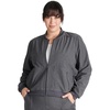 image:imageCherokee Women Scrubs Jacket Zip Front Bomber CK349AHeather Pewter
