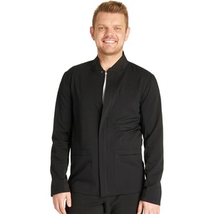 image:imageCherokee Atmos Scrub Jacket for Men Zip Front Stand Up Collar 3 PocketsBlack