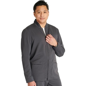 image:imageCherokee Atmos Scrub Jacket for Men Zip Front Stand Up Collar 3 PocketsPewter