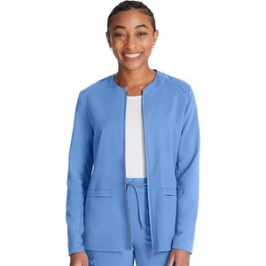 image:imageCherokee Atmos Scrub Jacket for Women Shirttail Hem 2 PocketsCiel