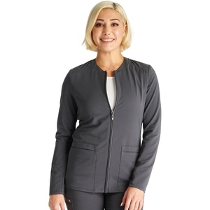 image:imageCherokee Atmos Scrub Jacket for Women Shirttail Hem 2 PocketsPewter