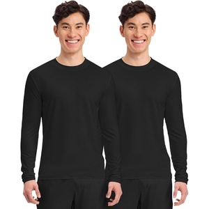 image:imageCherokee Basics Long Sleeve Underscrub for Men Crew Neck Compression ShirtBlack  2 Pack