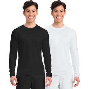 image:imageCherokee Basics Long Sleeve Underscrub for Men Crew Neck Compression ShirtBlack  White  2 Pack