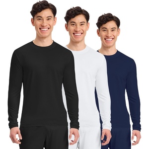 image:imageCherokee Basics Long Sleeve Underscrub for Men Crew Neck Compression ShirtBlack  White  Navy  3 Pack
