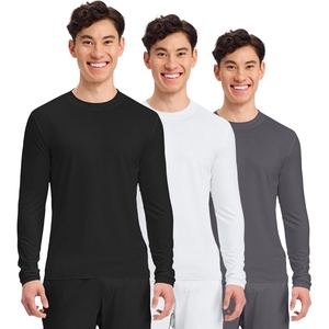 image:imageCherokee Basics Long Sleeve Underscrub for Men Crew Neck Compression ShirtBlack  White  Pewter  3 Pack