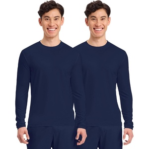 image:imageCherokee Basics Long Sleeve Underscrub for Men Crew Neck Compression ShirtNavy  2 Pack