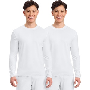 image:imageCherokee Basics Long Sleeve Underscrub for Men Crew Neck Compression ShirtWhite  2 Pack