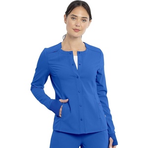 image:imageCherokee Euphoria Women Warm Up Scrubs Jacket Snap Front 4 PocketsRoyal