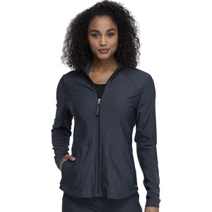 image:imageCherokee Form Warm Up Scrub Jacket for Women Zip Front Mock NeckPewter
