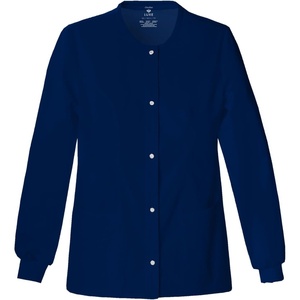 image:imageCherokee Luxe Women Warm Up Scrubs Jacket Snap Front 1330Navy