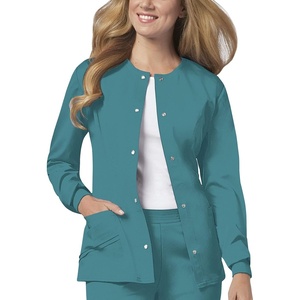 image:imageCherokee Luxe Women Warm Up Scrubs Jacket Snap Front 1330Teal