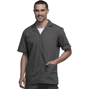 image:imageCherokee Mens Zip Up Jacket Traditional Fit Lapel Collar with Half Sleeves 4300Pewter