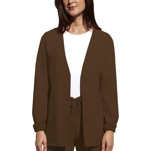 image:imageCherokee Womens Workwear Scrubs Cardigan WarmUp JacketChocolate