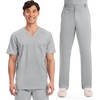 image:imageCherokee Premium Scrub Set for Men VNeck Top with Tapered Leg PantGrey