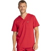 image:imageCherokee Premium Scrub Set for Men VNeck Top with Tapered Leg PantRed