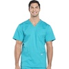 image:imageCherokee Scrub Set for Men VNeck Scrub Top amp Cargo PantTeal Blue