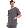 image:imageCherokee Scrub Set for Men VNeck Top with Tapered Leg Cargo PantPewter