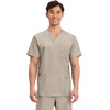 image:imageCherokee Scrub Set for Men VNeckTop amp Tapered Leg PantKhaki