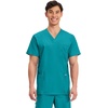 image:imageCherokee Scrub Set for Men VNeckTop amp Tapered Leg PantTeal Blue