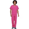 image:imageCherokee Unisex Scrub Set for Men amp Women VNeck Top with Cargo PantShocking Pink