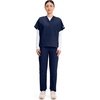 image:imageCherokee Unisex Scrub Sets VNeck Top amp Elastic Waist PantNavy