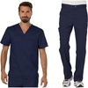 image:imageCherokee Premium Scrub Set for Men VNeck Top with Tapered Leg PantNavy