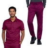 image:imageCherokee Scrub Set for Men Polo Top with Natural Rise Jogger PantWine