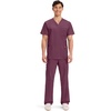 image:imageCherokee Scrub Set for Men VNeckTop amp Tapered Leg PantWine