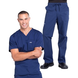 image:imageCherokee Mens Scrubs Set V Neck Top with Tapered Leg Cargo Pant