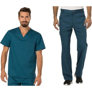 image:imageCherokee Premium Scrub Set for Men VNeck Top with Tapered Leg PantCaribbean Blue