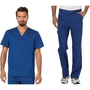 image:imageCherokee Premium Scrub Set for Men VNeck Top with Tapered Leg PantGalaxy Blue