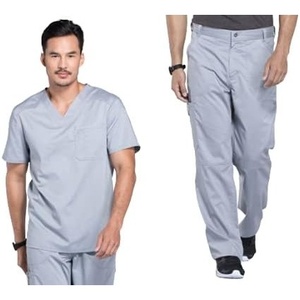 image:imageCherokee Premium Scrub Set for Men VNeck Top with Tapered Leg PantGrey