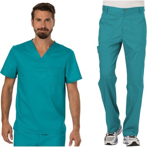 image:imageCherokee Premium Scrub Set for Men VNeck Top with Tapered Leg PantTeal Blue