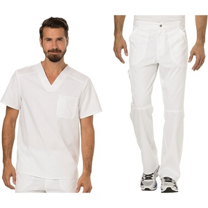 image:imageCherokee Premium Scrub Set for Men VNeck Top with Tapered Leg PantWhite