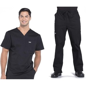 image:imageCherokee Scrub Set for Men Cargo Tapered Leg VNeck Traditional Fit