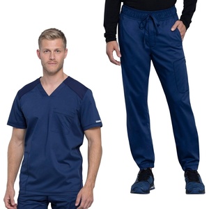 image:imageCherokee Scrub Set for Men VNeck Modern Fit Top amp Jogger PantNavy