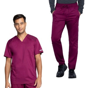 image:imageCherokee Scrub Set for Men VNeck Modern Fit Top amp Jogger PantWine