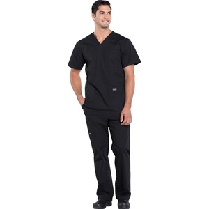 image:imageCherokee Scrub Set for Men VNeck Scrub Top amp Cargo PantBlack