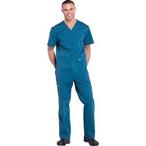 image:imageCherokee Scrub Set for Men VNeck Scrub Top amp Cargo PantCaribbean Blue