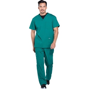 image:imageCherokee Scrub Set for Men VNeck Scrub Top amp Cargo PantHunter Green