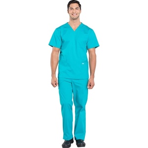image:imageCherokee Scrub Set for Men VNeck Scrub Top amp Cargo PantTeal Blue
