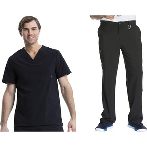 image:imageCherokee Scrub Set for Men VNeck Top with Tapered Leg PantBlack