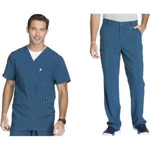 image:imageCherokee Scrub Set for Men VNeck Top with Tapered Leg PantCaribbean Blue