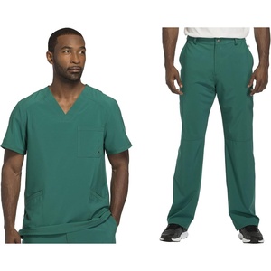 image:imageCherokee Scrub Set for Men VNeck Top with Tapered Leg PantHunter Green