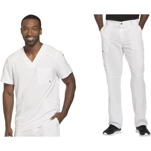 image:imageCherokee Scrub Set for Men VNeck Top with Tapered Leg PantWhite