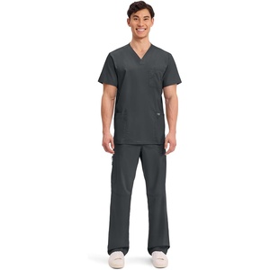 image:imageCherokee Scrub Set for Men VNeckTop amp Tapered Leg PantBlack