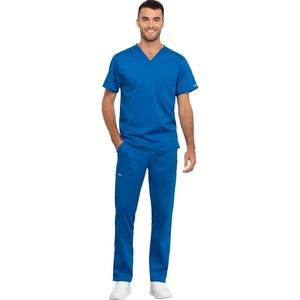 image:imageCherokee Unisex Scrub Set Tuckable VNeck Top amp Tapered PantRoyal