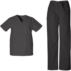 image:imageCherokee Unisex Scrub Set for Men amp Women VNeck Top with Cargo PantBlack