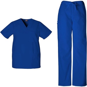 image:imageCherokee Unisex Scrub Set for Men amp Women VNeck Top with Cargo PantGalaxy Blue