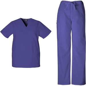 image:imageCherokee Unisex Scrub Set for Men amp Women VNeck Top with Cargo PantGrape